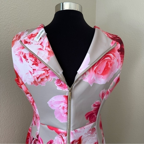Calvin Klein Floral Peonies Sheath Sleeveless Midi Dress - Picture 8 of 11